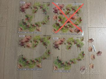 3 fogli stampati orchidee sospeso trasparente