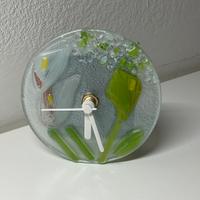 Orologio da tavolo in vetro lavorato