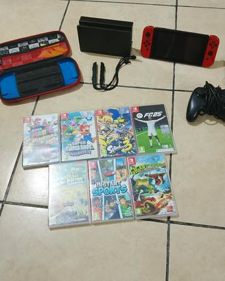 Nintendo switch +7 giochi e alcuni accessori 