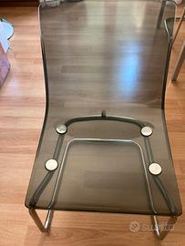 Sedie Ikea Tobias plexi grigio/acciaio cromato