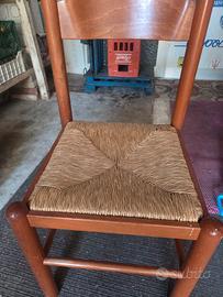sedia in legno impagliata