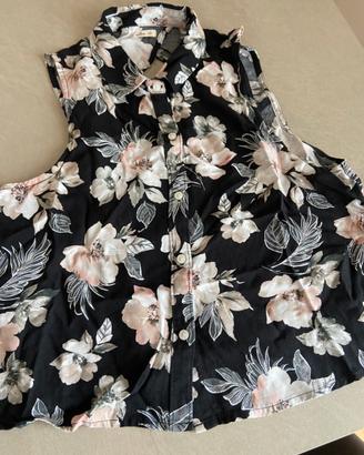 Maglia senza maniche a fiori Hollister