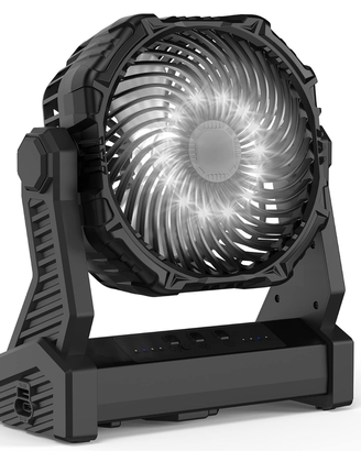 Ventilatore da Campeggio D11 con LED integrato.
