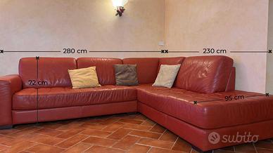 DIVANO ANGOLARE IN VERA PELLE