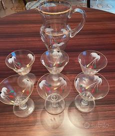 Set Cocktail Vintage Anni '50 - Caraffa e 6 Bicchi