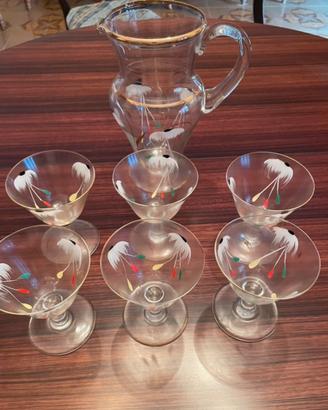 Set Cocktail Vintage Anni '50 - Caraffa e 6 Bicchi