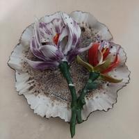 Piatto decorativo d'arte in ceramica di Capodimont