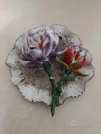 Piatto decorativo d'arte in ceramica di Capodimont