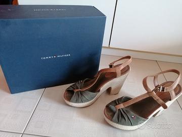 Sandali Tommy Hilfiger 39 zeppa verdi originali 