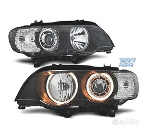 FARI BMW X5 E53 99-03 ANGEL EYES FONDO NERO ANELLO