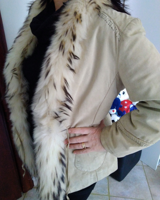 Giubbino con pelliccia VERA PELLE firmato CONBIPEL