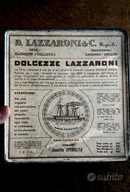 VECCHIA SCATOLA DI LATTA LAZZARONI ANNI 50 VINTAGE