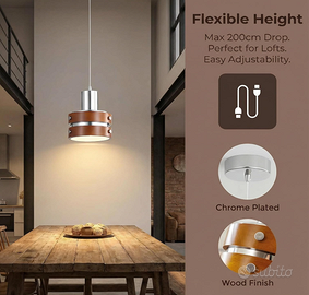 Lampada a Sospensione Moderno in Cromo