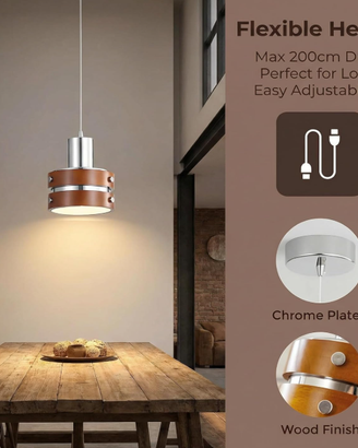 Lampada a Sospensione Moderno in Cromo