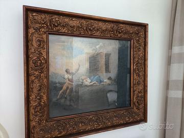 Dipinto antico olio su tela