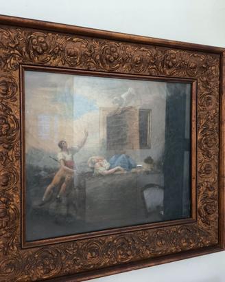 Dipinto antico olio su tela