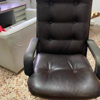 Sedie ufficio pelle nera anni 80