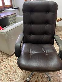 Sedie ufficio pelle nera anni 80