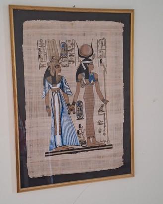 Papiro originale dipinto  mano deaIside  Nefertari