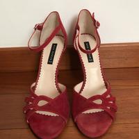 Sandali scamosciati da ballo rosso ciliegia n. 39