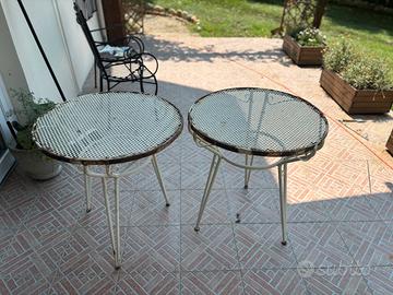 Coppia tavolini vintage in ferro vintage