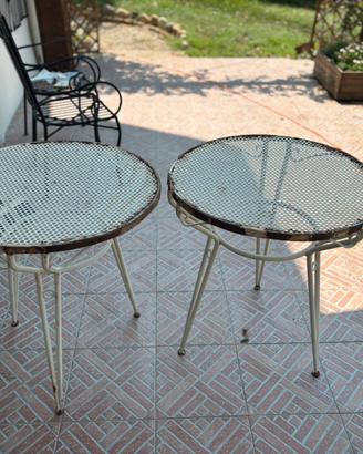 Coppia tavolini vintage in ferro vintage