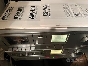 Akai impianto audio con giradischi, amplificatore