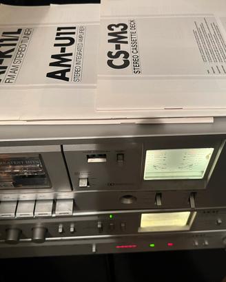 Akai impianto audio con giradischi, amplificatore
