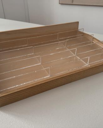 Espositore in legno occhiali accessori