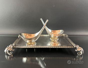 Portapipe doppio in argento massiccio 800.