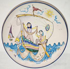 D’amore vietri – Grande piatto in ceramica Naif