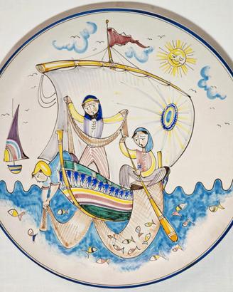 D’amore vietri – Grande piatto in ceramica Naif