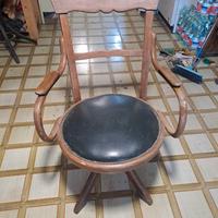 sedia girevole legno vintage 