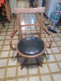 sedia girevole legno vintage 