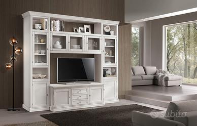 PARETE ATTREZZATA IDEALE COME LIBRERIA E PORTA TV