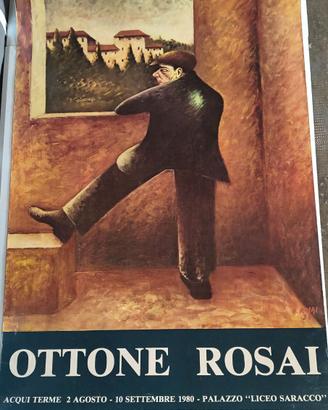POSTER ORIGINALE DELLA MOSTRA DI OTTONE ROSAI 1980