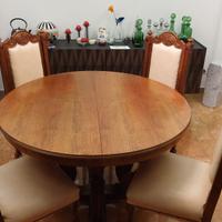 Tavolo tondo allungabile noce massello