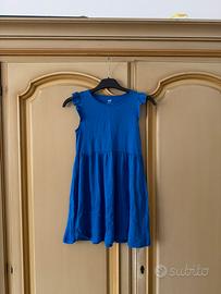 Vestito bambina H&M blu a pois taglia 6-8 anni