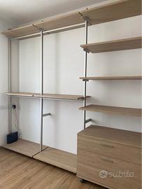 Cabina armadio a parete in legno