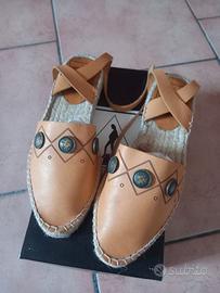 Espadrillas con cinturino in pelle