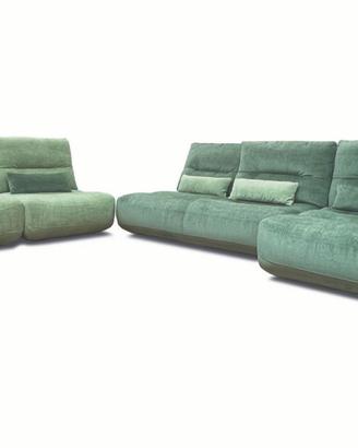 DIVANO 2 POSTI + POLTRONA + CHAISE-LONGUE + POUF