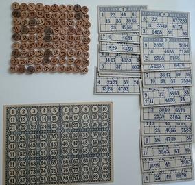 Tombola completa anni '50 con numeri in legno