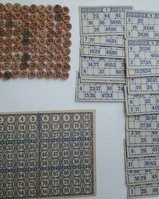 Tombola completa anni '50 con numeri in legno