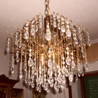 Lampadario classico ottone oro cristalli