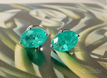 Orecchini bottone tormalina paraiba