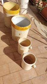 4 vasi di creta con e senza manici, non spedisco