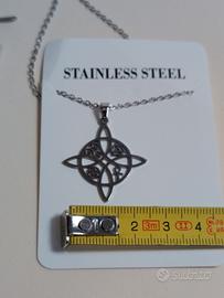 Collana Amuleto Portafortuna Ankh Pentacolo  Nodo