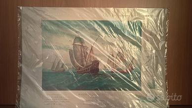 Poster decorativo "Caravelle di Cristoforo Colombo