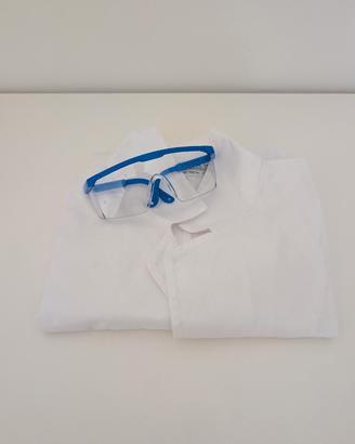 camice da laboratorio + occhiali donna S