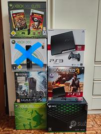 Scatola Xbox 360, one x, ps3 